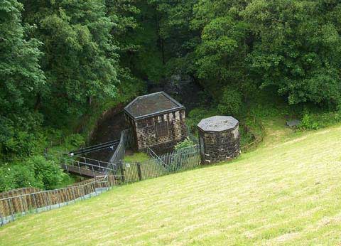 View of pump house where the valve controls are situated.